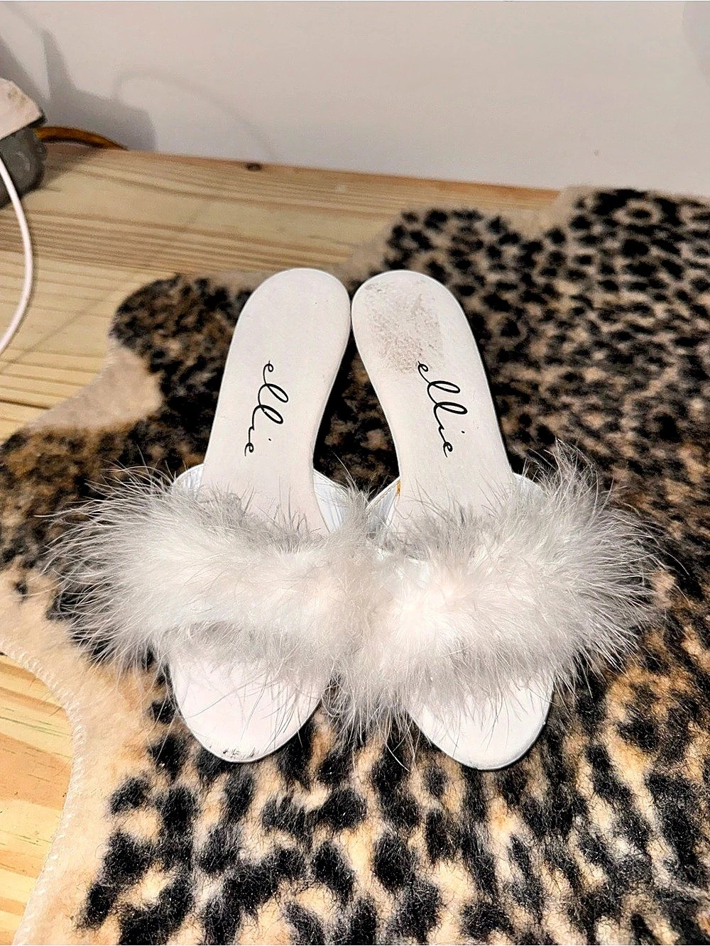 Ellie Shoes Ellie Sasha Marabou Mule Sasha Marabou Mule Feather Heels in White